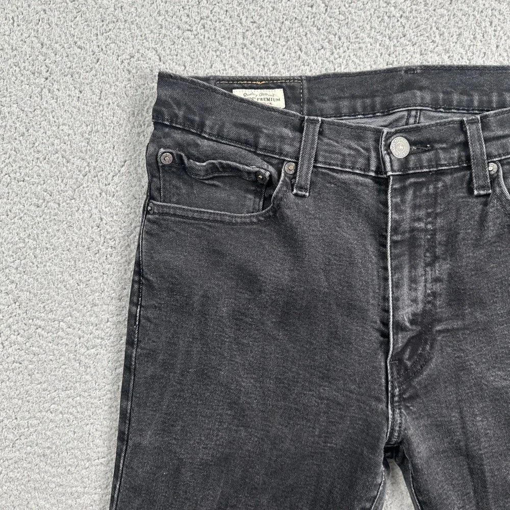 Levi's 511 Premium Big E Jeans Men 34x36 Black Dark Wash Slim Fit Taper Stretch